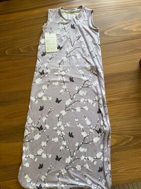 Kyte Baby Sleeveless Lavender Floral Baby Sleep Sack with Butterflies- 0.5 TOG,L